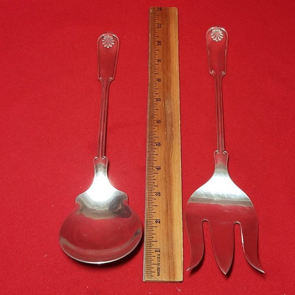 Frank M Whiting Fine Silverplate Serving Spoon & Fork Set - Picture 8 of 11